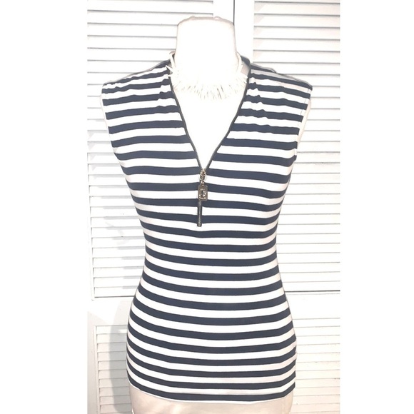 MICHAEL Michael Kors Tops - Michael Kors Navy blue and white striped blouse with gold hardware